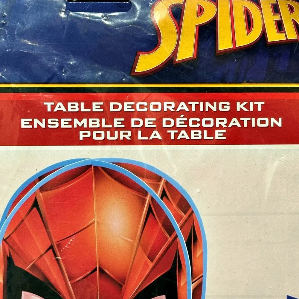 Marvel Spiderman Birthday Party Stand-up Centerpieces 1 Large 2 Small w Confetti